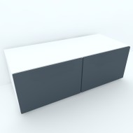 Armonia Comoda alba cu 2 usi cu sistem "PUSH TO OPEN" fronturi MDF Gri Armonia Comoda alba cu 2 usi cu sistem "PUSH TO OPEN" fronturi MDF Gri